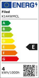 Energieeffizienzklassen A++ bis E auf einer Skala von A++ (höchste Effizienz) bis E (geringste Effizienz). Diese Leuchte wird verkauft mit einem Leuchtmittel der Energieklasse C.