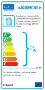 Energieeffizienzklassen A++ bis E auf einer Skala von A++ (höchste Effizienz) bis E (geringste Effizienz)
