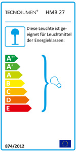 Energieeffizienzklassen A++ bis E auf einer Skala von A++ (höchste Effizienz) bis E (geringste Effizienz)